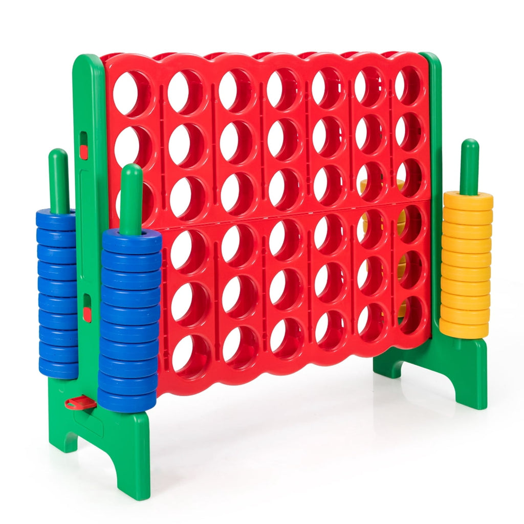 Redsmile Jumbo 4-to-Score Giant Game Set with 42 Jumbo Rings and Quick-Release Slider-Green Green - Outdoor Backyard Lawn Party Game for Kids Adults