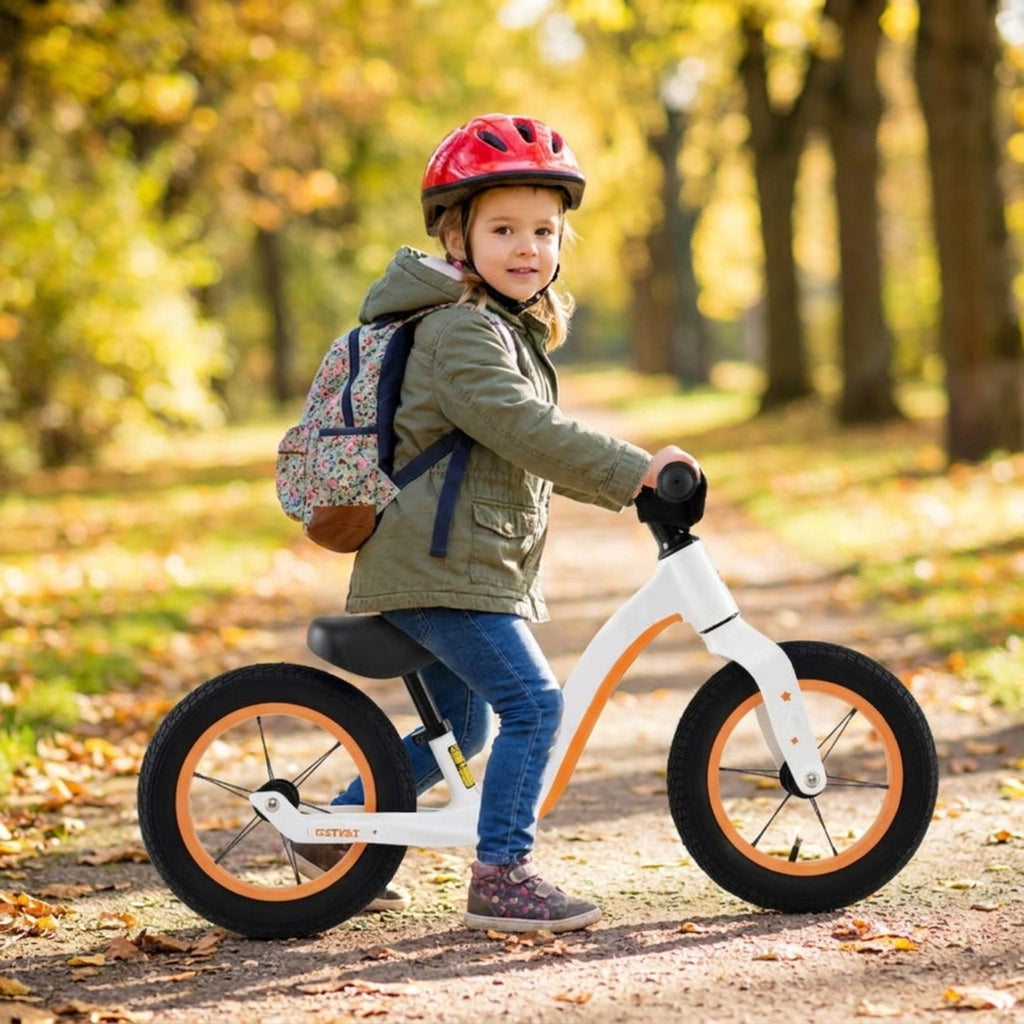 Redsmile 12 Inch Balance Bike for Toddlers, No Pedal Bike with Adjustable Seat and Handlebar, Lightweight Alloy Training Bike, White