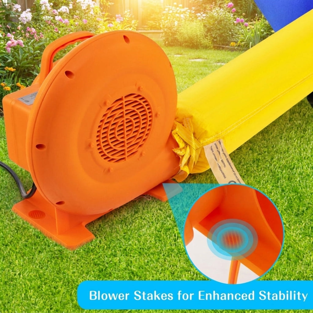 Redsmile 380W Air Blower for Inflatables with 25 Feet Wire and GFCI Plug, ETL Certified 0.5HP Inflatable Blower Pump Fan with Ground Stakes for Bounce House Holiday Inflatables, IPX4, Orange
