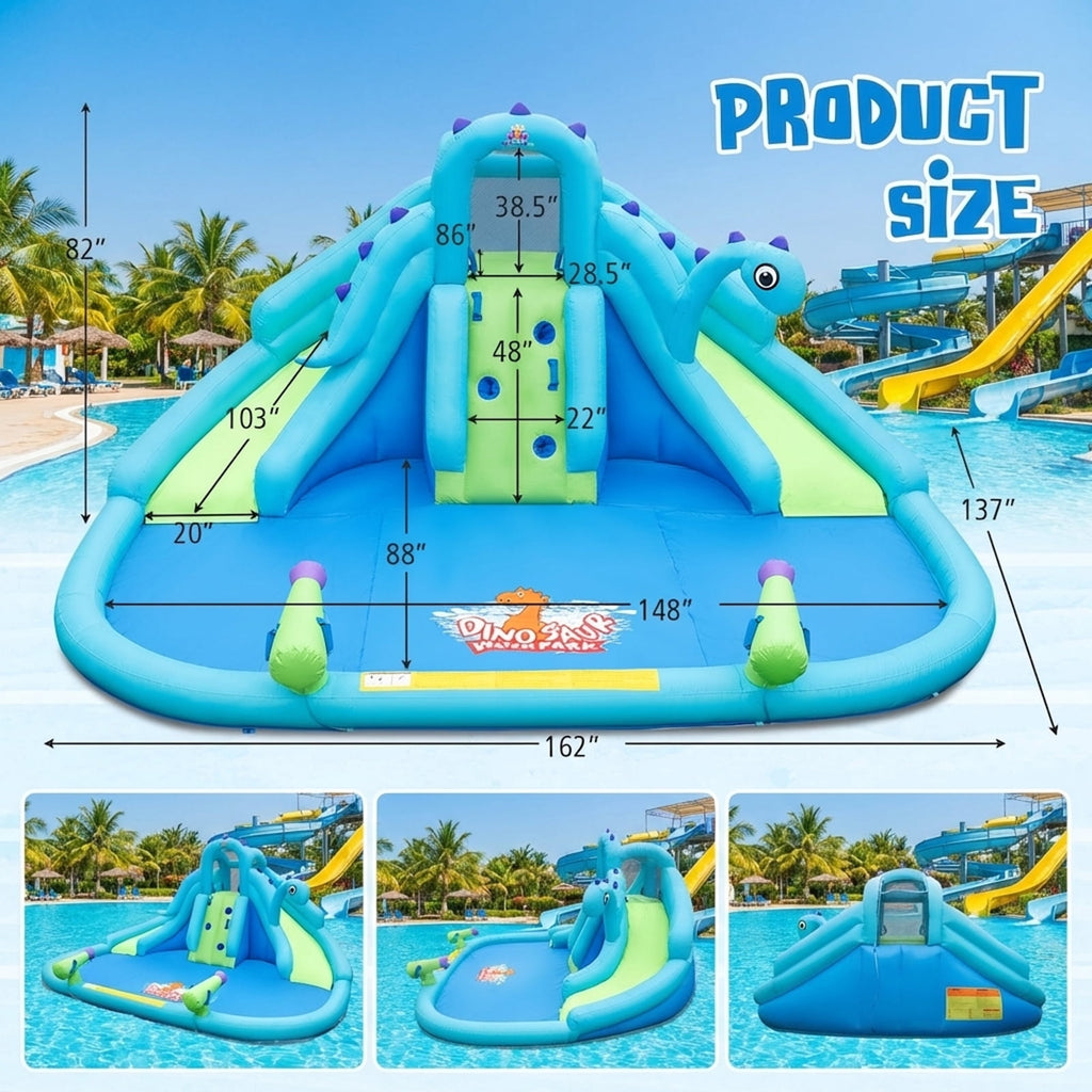 Redsmile Inflatable Water Slide with Dual Slides and Large Splash Pool (Without Blower) - Multicolor