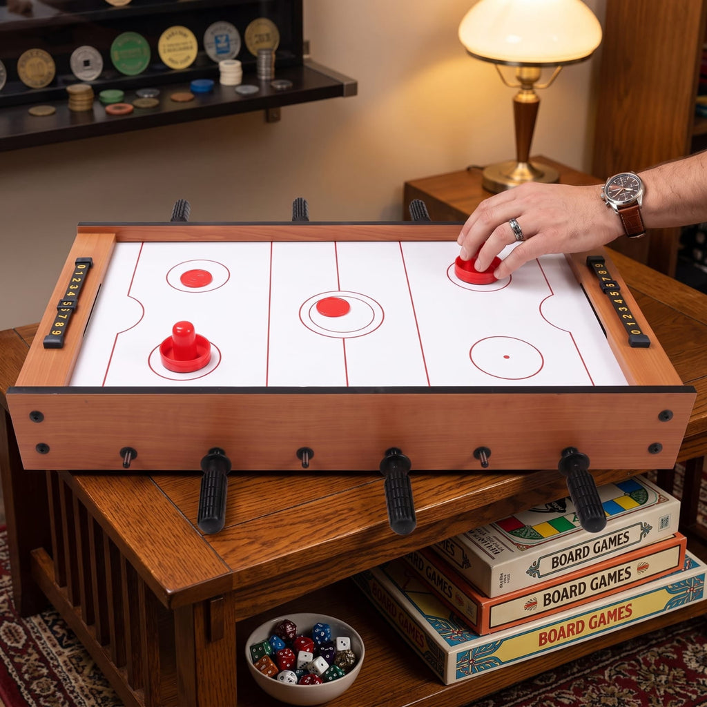 Redsmile 2-in-1 Indoor/Outdoor Air Hockey Foosball Game Table Fun Interactive Game Set for Kids Adults Family Game Room Party Indoor Play