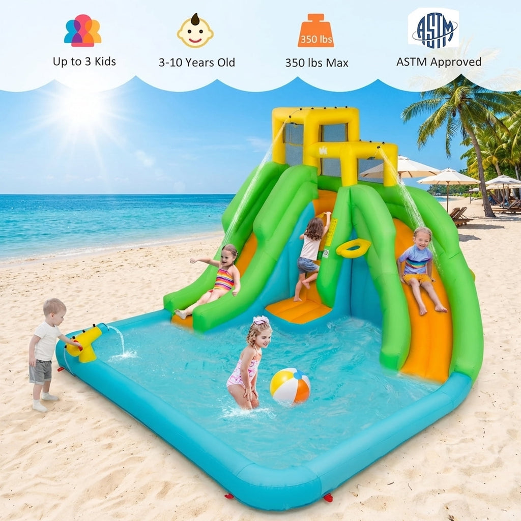 Redsmile Kids Inflatable Water Park Bounce House with 480W Blower - Multicolor - Kids Birthday Party