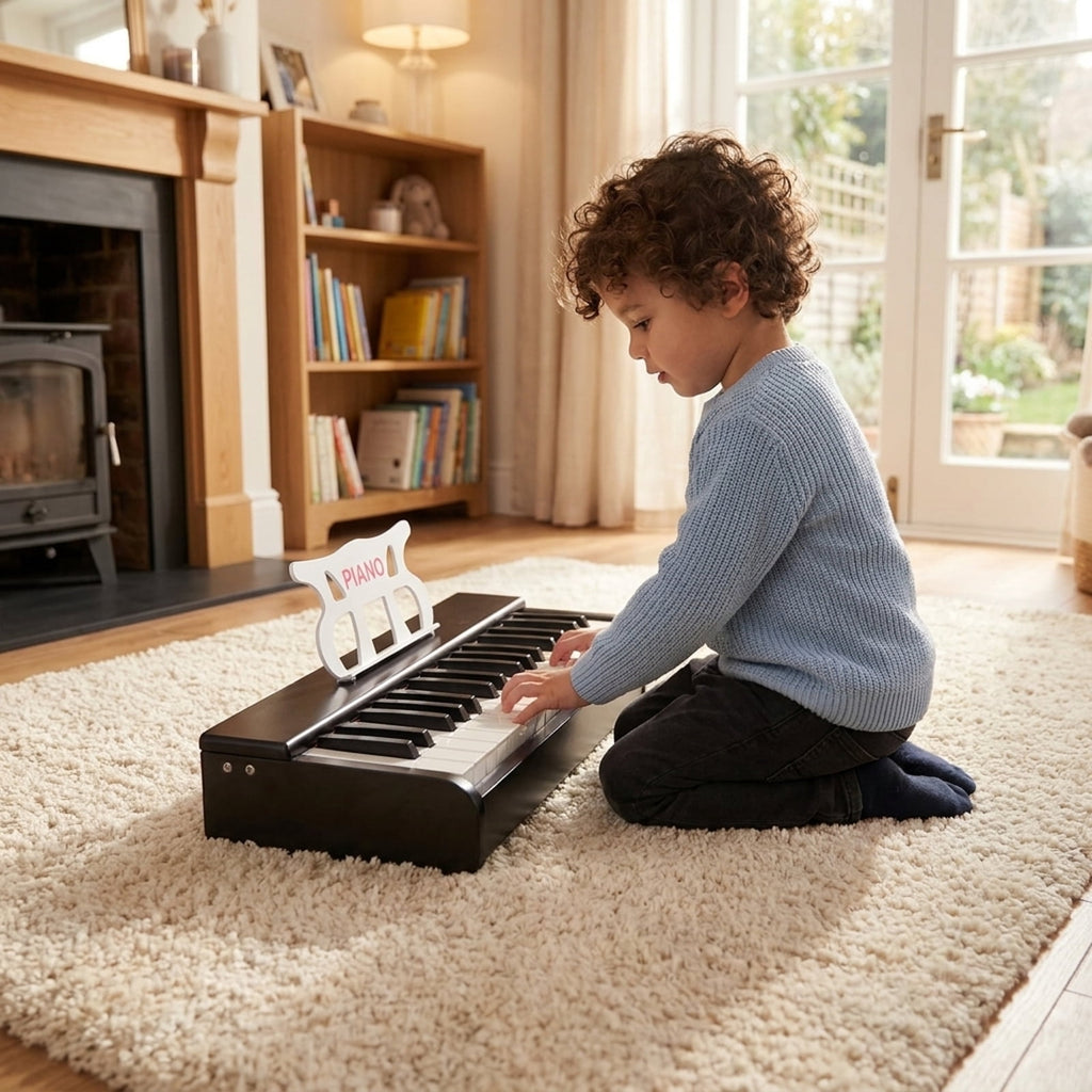 Redsmile 30-Key Kids Piano Keyboard with Music Stand and ASTM-Certified Design for Toddlers and Beginners, Black