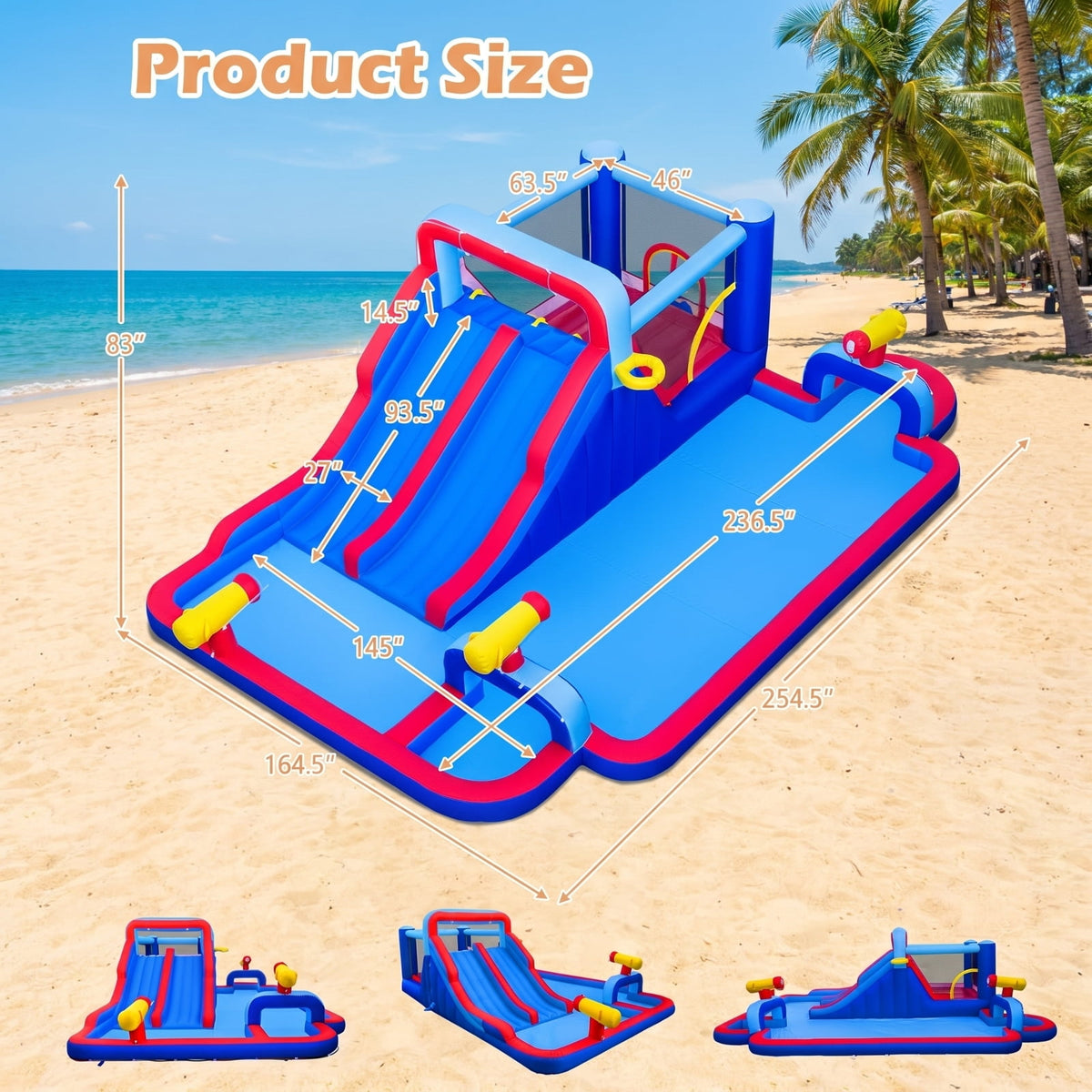 Redsmile Inflatable Water Slide Park for Kids Backyard Outdoor Fun, Multicolor