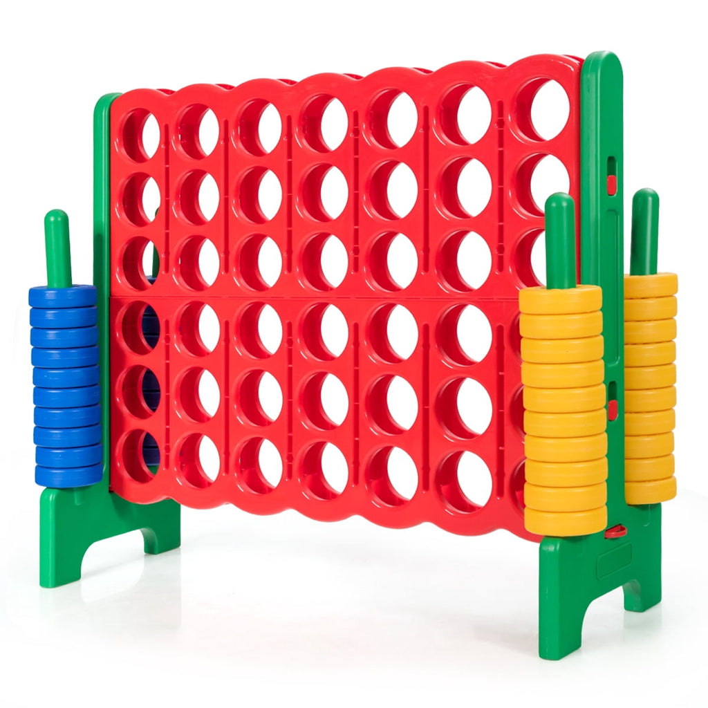 Redsmile Jumbo 4-to-Score Giant Game Set with 42 Jumbo Rings and Quick-Release Slider-Green Green - Outdoor Backyard Lawn Party Game for Kids Adults