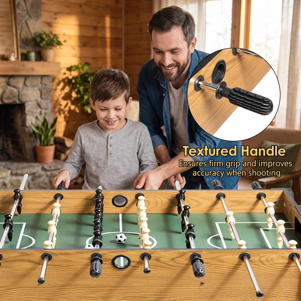 Redsmile 48 Inch Competition Sized Home Recreation Wooden Foosball Table for Game Room Family Fun Indoor Play Brown