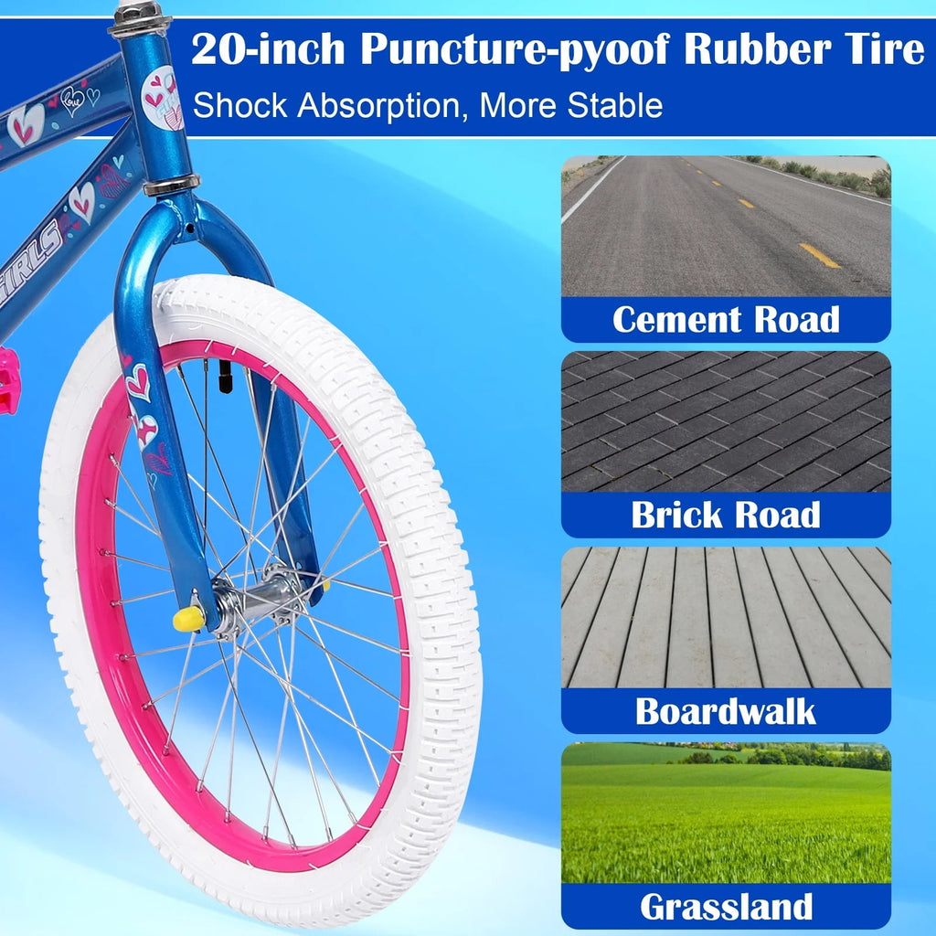 Redsmile 20 in. Kids Bike, Bicycle for Girls and Boys Ages 6-12 Years, Blue