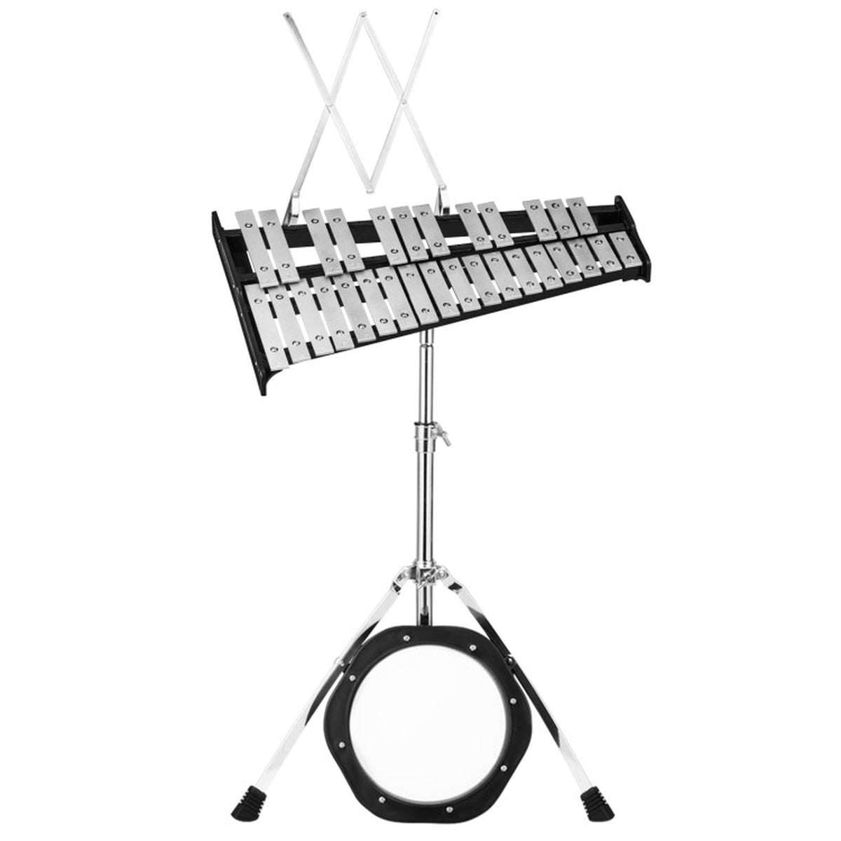 Redsmile 30-Note Glockenspiel Percussion Set with Adjustable Stand and Mallets for Beginner Kids, Black