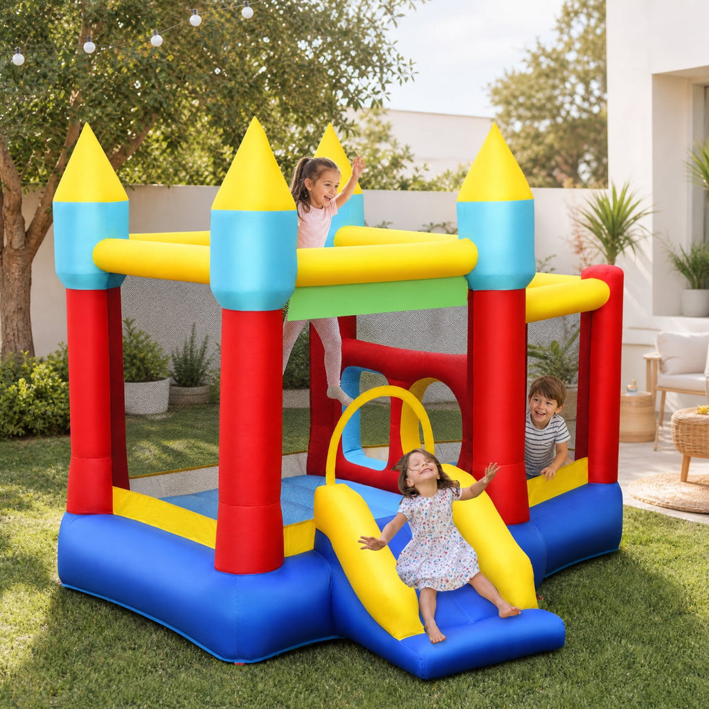 Redsmile Inflatable Bounce House with Slide, Kids Jumping Castle with 100 Ocean Balls and Basketball Hoop for Ages 3-10, Bounce House for Kids Boys Girls, ASTM Certified (Without Blower)