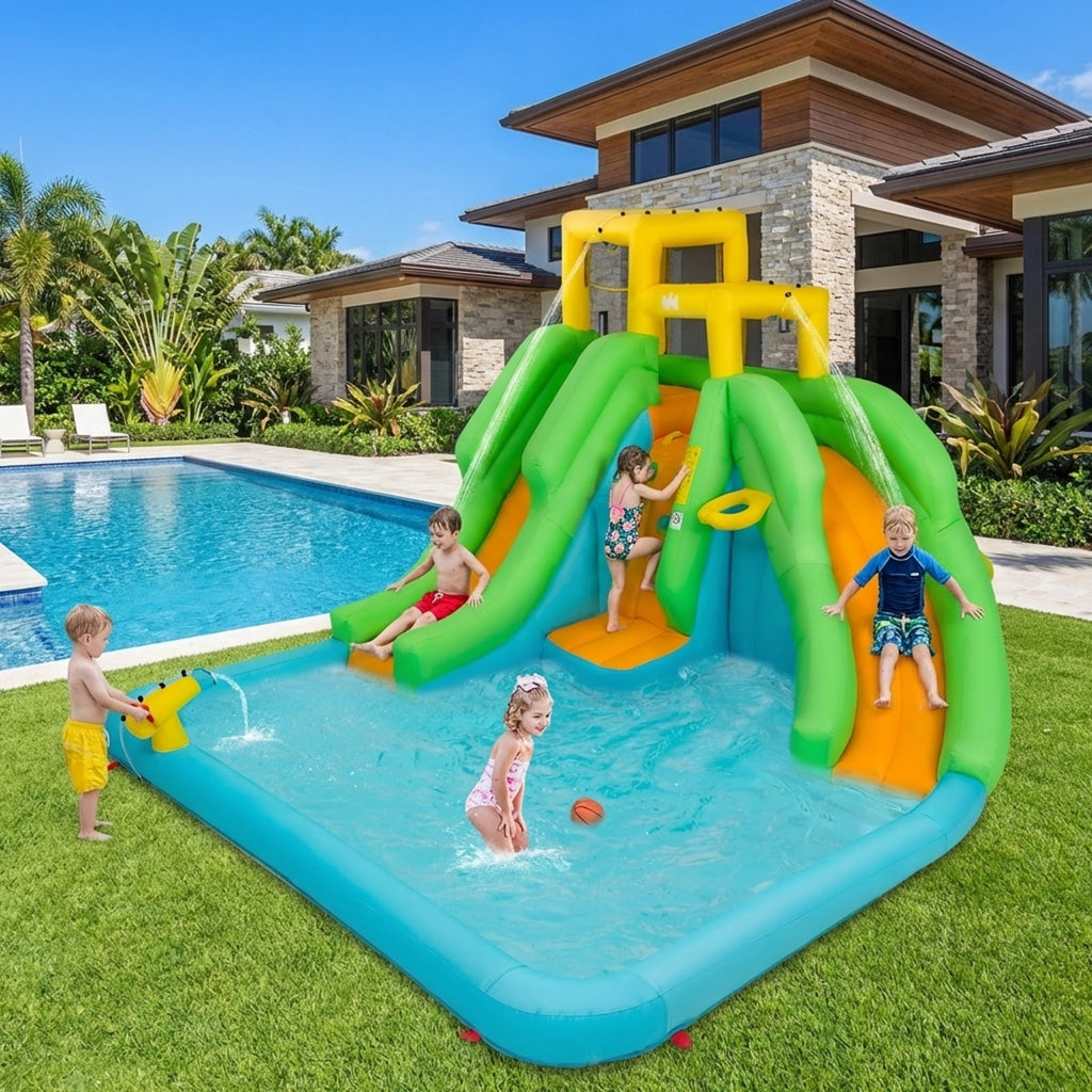 Redsmile Kids Inflatable Water Park Bounce House with 480W Blower - Multicolor - Kids Birthday Party