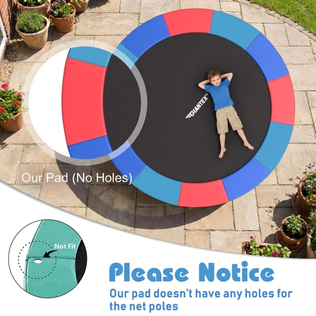Redsmile 14 Feet Trampoline Pad Replacement Safety Pad with Fixing Straps, Multicolor