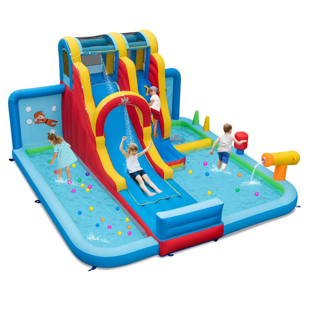 Redsmile Inflatable Water Slide Water Park with Long Slide, Splash Pools and Ball Pit, Backyard Water Slide Bounce House for Kids Ages 3+, 900D Oxford Outdoor Fun (Without Blower)
