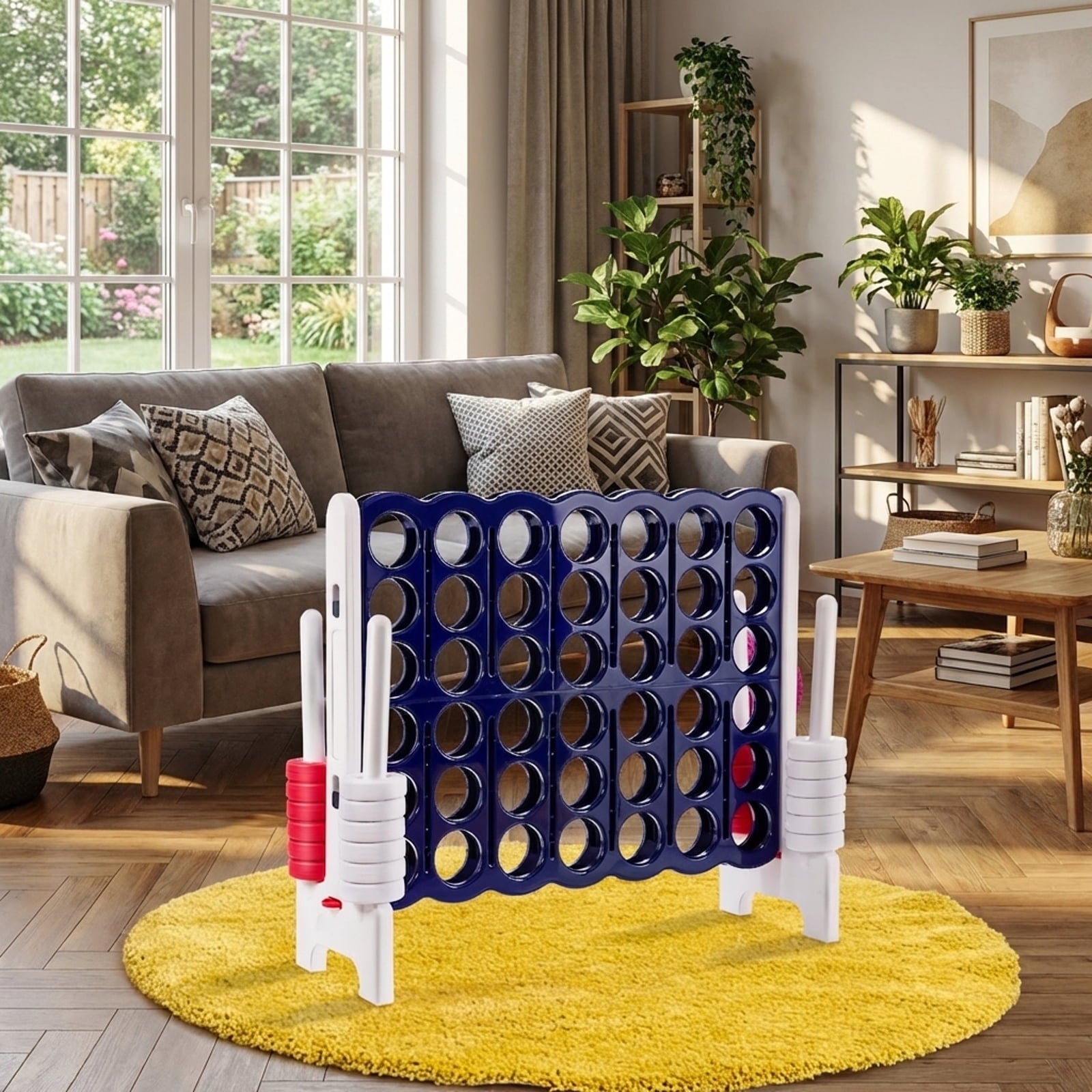Redsmile Jumbo 4 in a Row 4-to-Score Giant Game Set-White White - Outdoor Backyard Lawn Party Game for Kids Adults