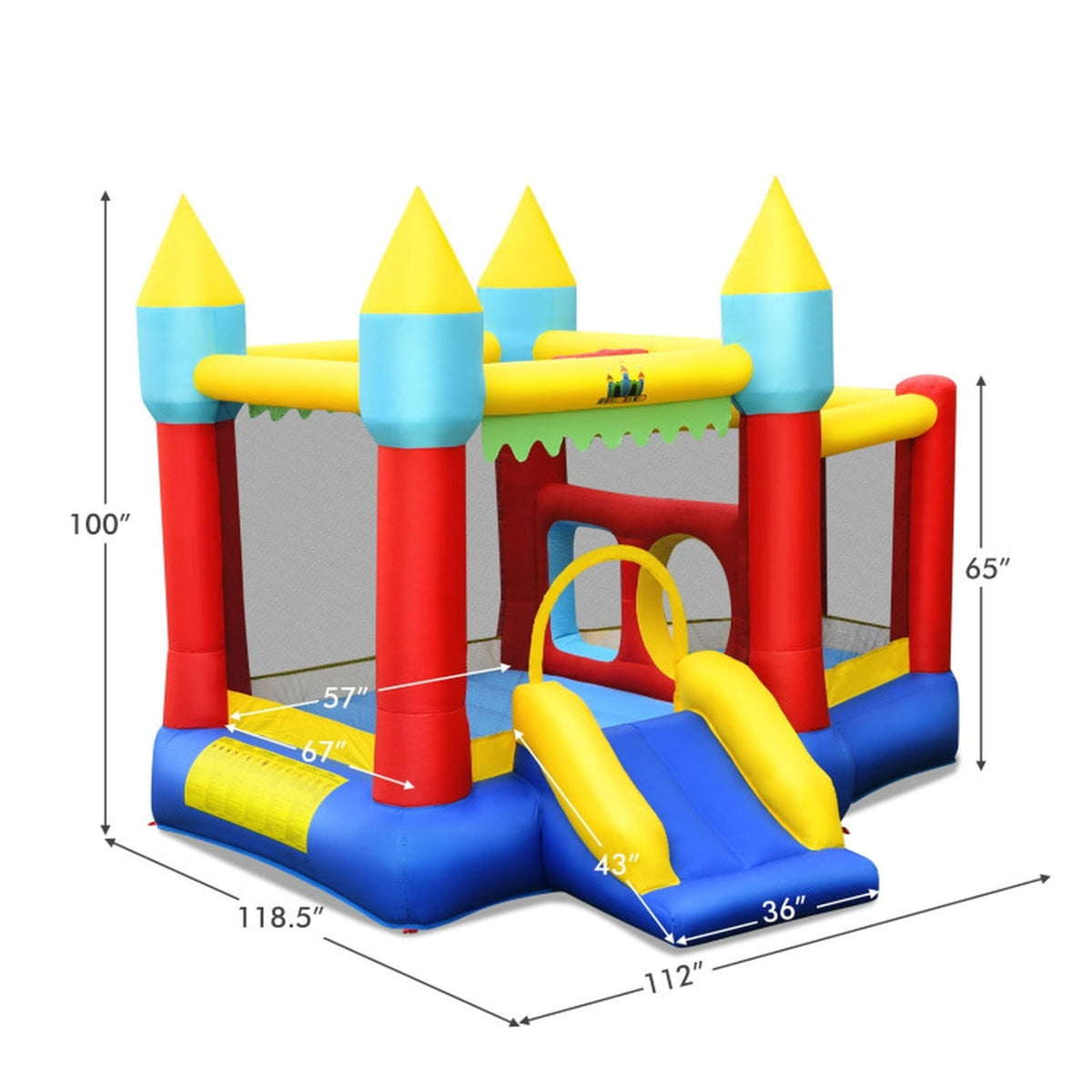 Redsmile Inflatable Bounce House with Slide, Kids Jumping Castle with 100 Ocean Balls and Basketball Hoop for Ages 3-10, Bounce House for Kids Boys Girls, ASTM Certified (Without Blower)