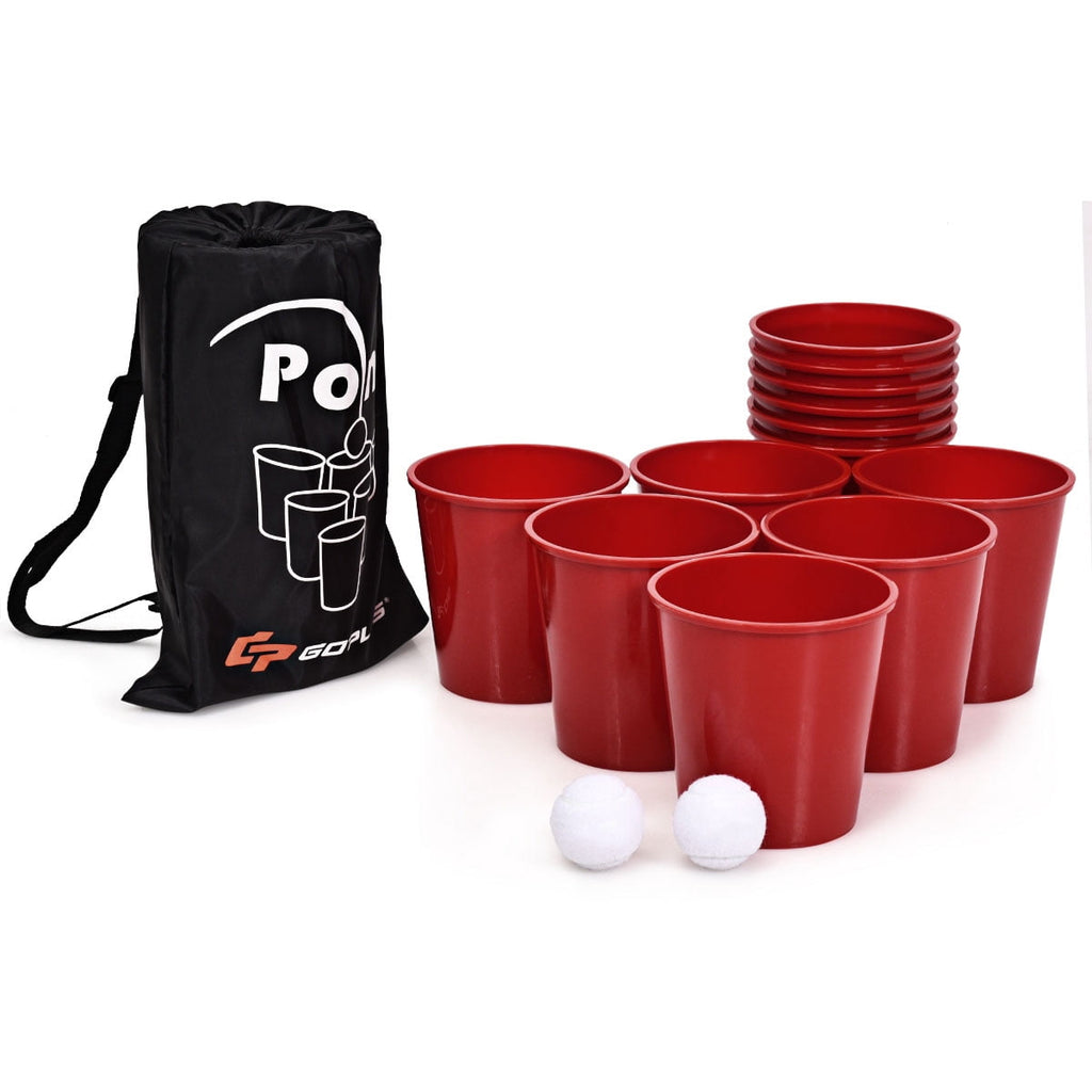 Redsmile Yard Pong Giant Pong Game Set with Carry Bag - Red - Outdoor Party Game - Backyard Entertainment