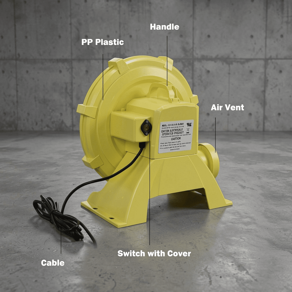 Redsmile 950 W 1.25 HP Air Blower Pump Fan for Inflatable Bounce House - Powerful Inflation Fan for Bounce House Castle Water Slide