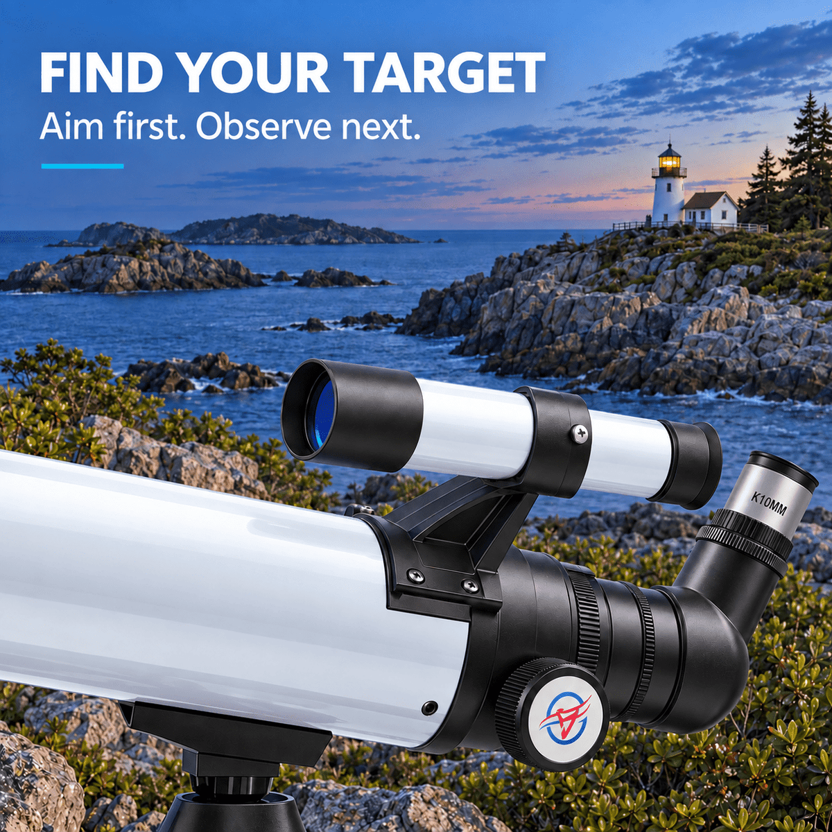 Redsmile Telescope for Adults and Kids, 80mm Aperture 500mm Refractor Telescope for Beginners, High Powered 20x to 50x Astronomy Optics, AZ Mount Tripod, Portable for Moon, Stargazing, Birding, White