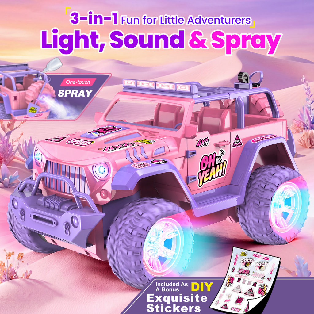 Redsmile 1:16 Remote Control Car,2.4Ghz Gesture Control RC Cars for Kids, All Terrain SUV Truck with Hand Watch Controller, Spray Mist, LED Lights Music,Gift for Boys Girls