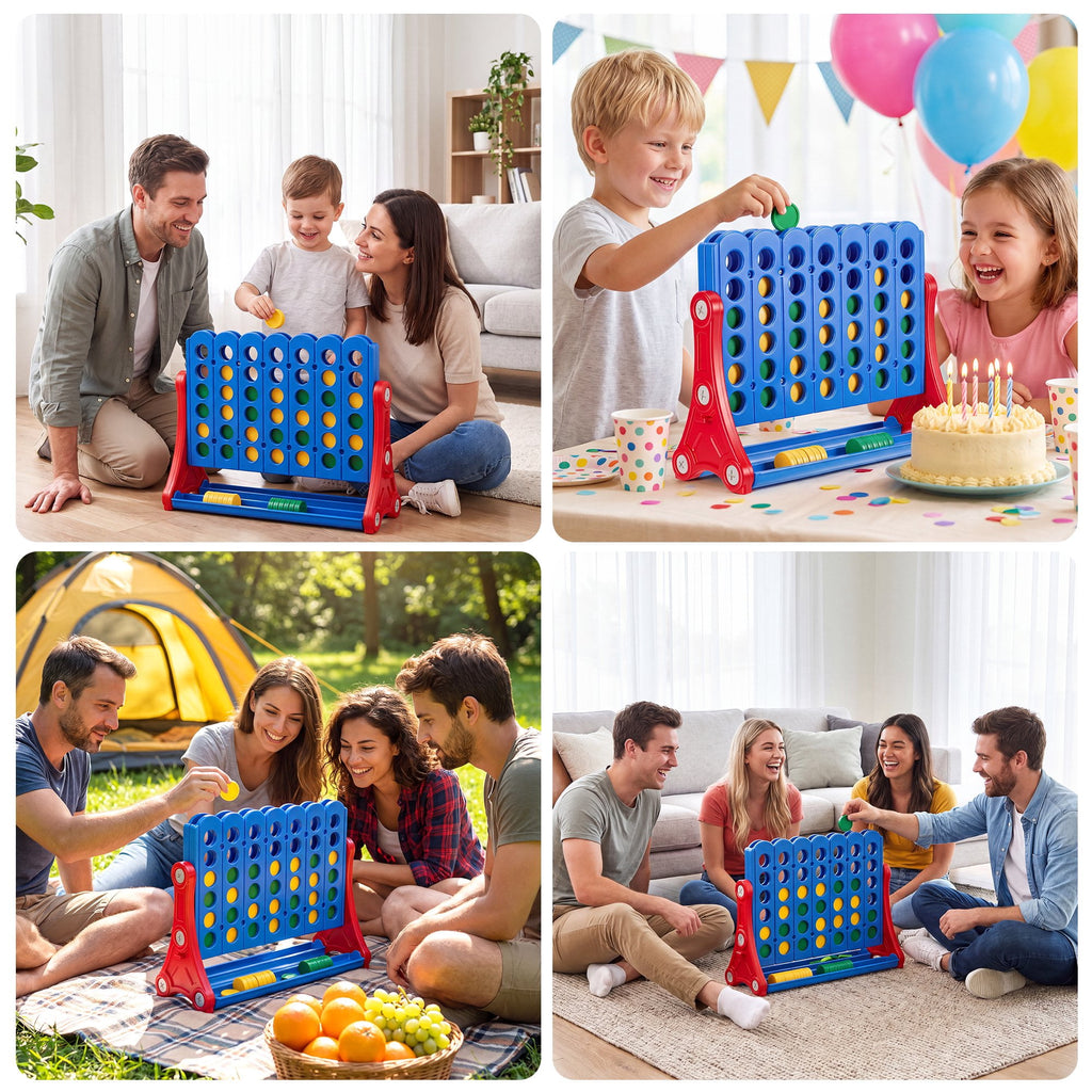 Redsmile 4 in a Row Game, Outdoor Yard Games with 42 Chips and Carry Bag for Kids and Adults,Family Backyard Party Games