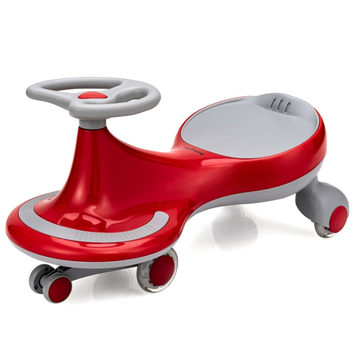 Redsmile Wiggle Car Ride On Toy for Toddlers and Kids Ages 2 and Up, Kids Wiggle Car with Flashing PU Wheels and No Batteries Needed, Twist Car Holds 110 lbs, Red