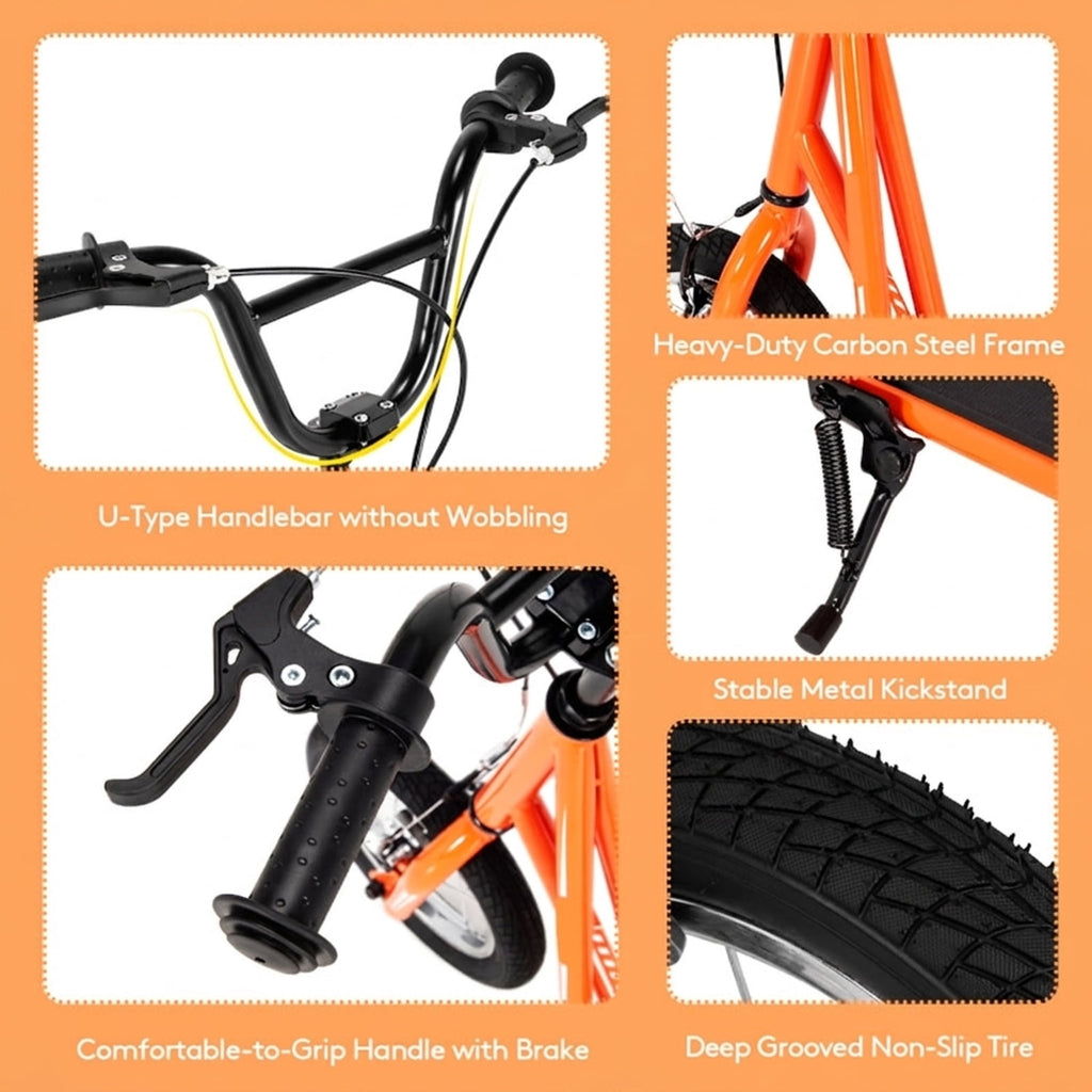Redsmile Kids Scooter with 12 Inch Air Wheel, Height Adjustable Kick Scooter Holds 165 lb for Big Kids and Teens, Orange