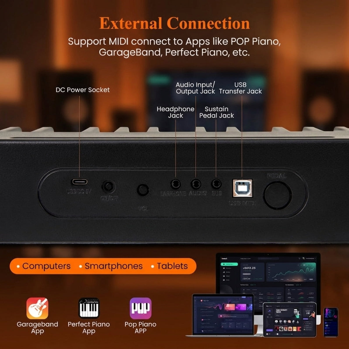 Redsmile 88-Key Velocity-Sensitive Digital Piano with Dual Mode and Recording for Home Studio Practice with Expressive Full-Range Sound, Black