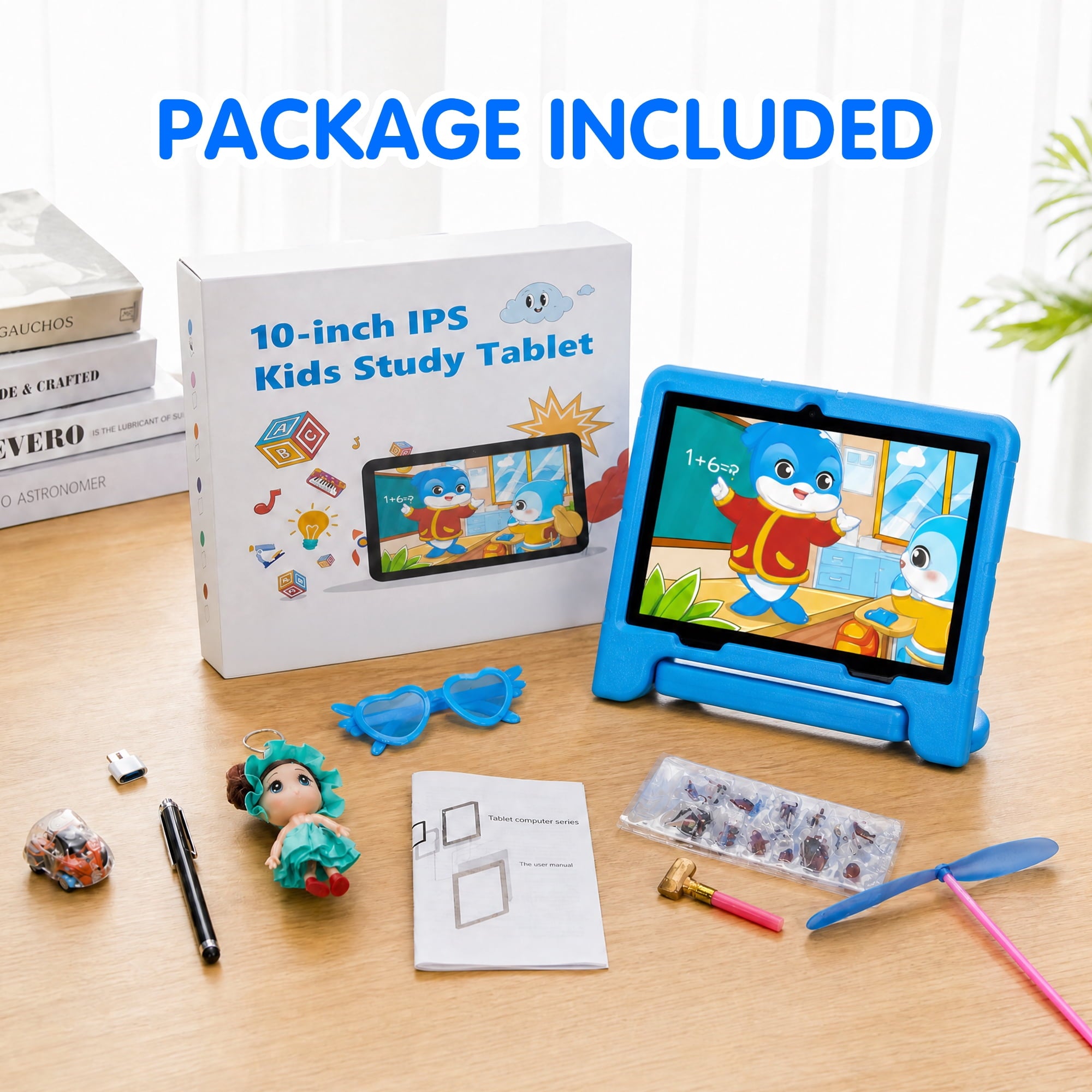 Redsmile Kids Tablet,10 inch Android 14 Tablet for Kids with Case,3GB+64GB,Dual Camera Tablet for Kid, 8000mAh, WiFi,Parental Control,Child Education Tablet,Gift for Boys and Girls,Blue