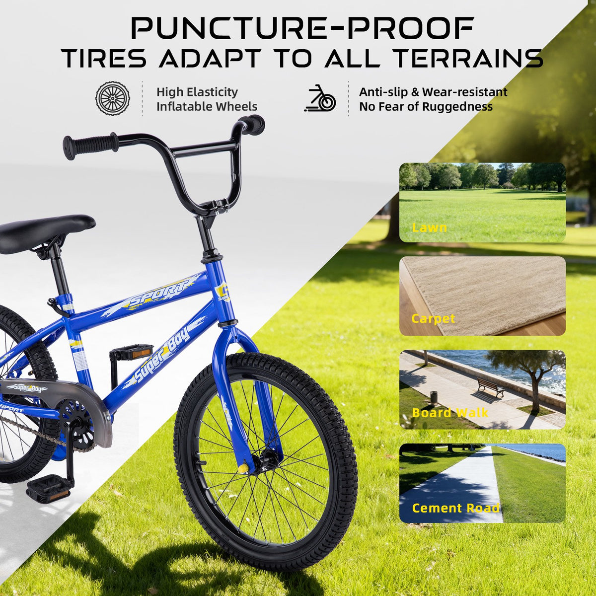 Redsmile 20 Inch Kids Bike, BMX-Style Boys and Girls Bicycle, Ages 6-12, Blue