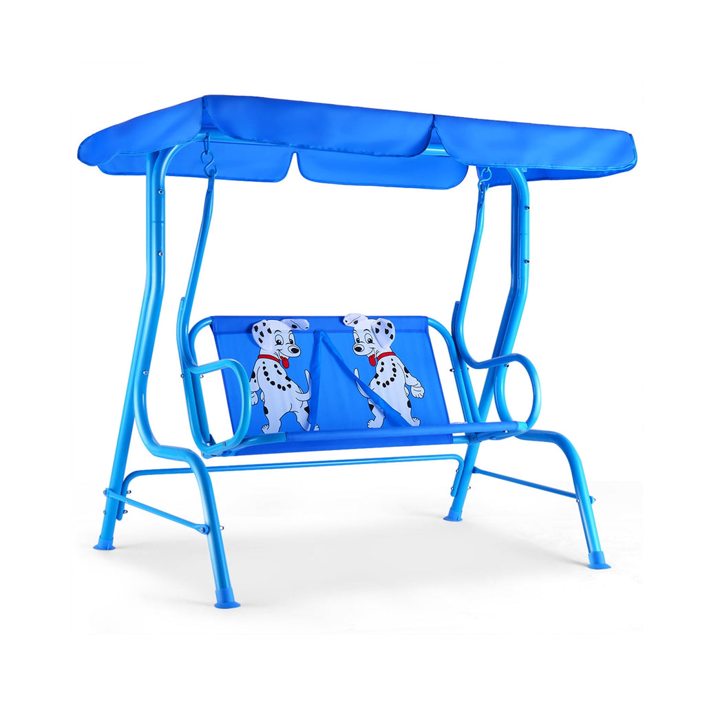 Redsmile Outdoor Kids Patio Swing Bench with Canopy 2 Seats - Multicolor - Backyard Play - Outdoor Fun
