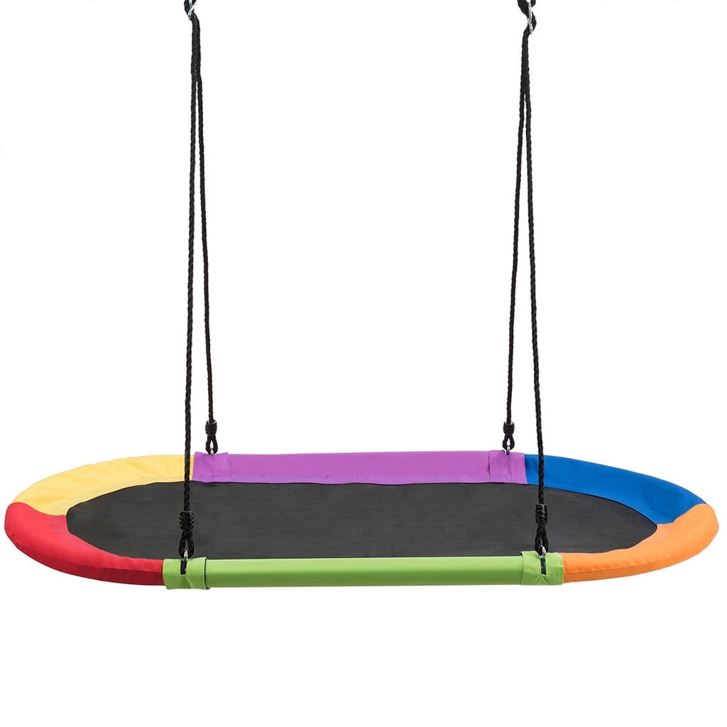 Redsmile 60 Inch Saucer Surf Outdoor Adjustable Swing Set-Colorful Multicolor - Outdoor Backyard Tree Swing for Kids and Adults