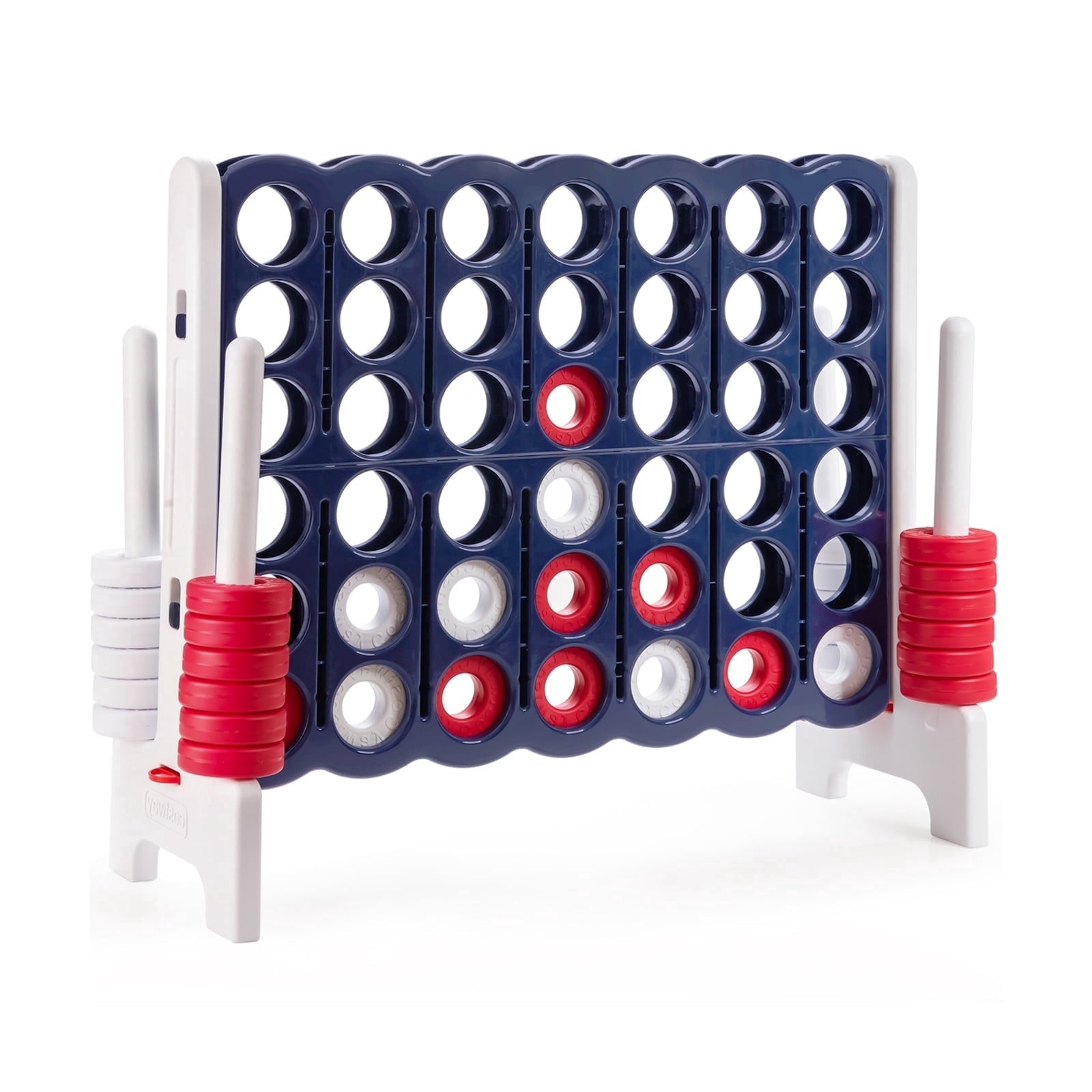 Redsmile Jumbo 4 in a Row 4-to-Score Giant Game Set-White White - Outdoor Backyard Lawn Party Game for Kids Adults