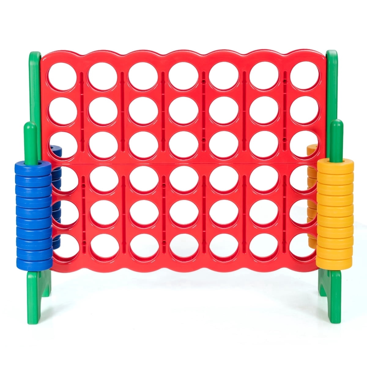 Redsmile Jumbo 4-to-Score Giant Game Set with 42 Jumbo Rings and Quick-Release Slider-Green Green - Outdoor Backyard Lawn Party Game for Kids Adults