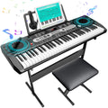 Redsmile 61 Key Piano Keyboard Kit with Music Sheet Stand, Stool, Headphones, Microphone, 200 Tones Rhythms