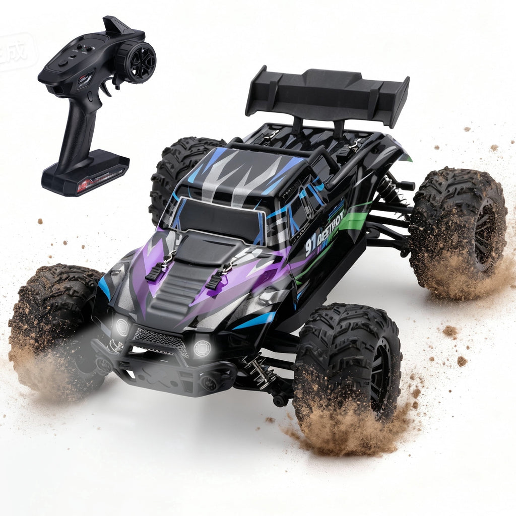 Redsmile 1:16 Fast RC Cars, 37 MPH 4WD Off-Road Remote Control Car Truck with All-Terrain Tires and 2 Batteries, Toys Gift for Children and Kids