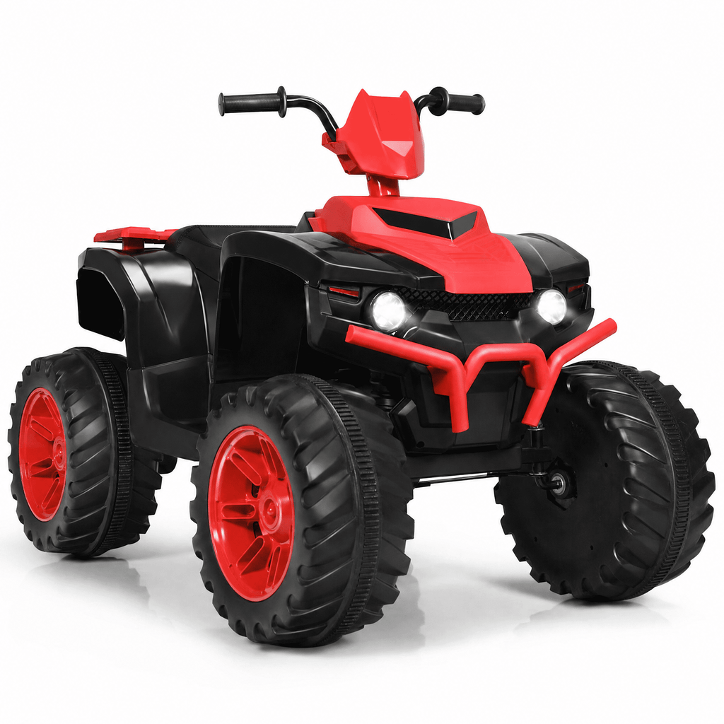 Redsmile 12V Kids Ride On ATV 4-Wheeler Quad with LED Headlights, USB Music Horn, Treaded Tires, High Low Speed, Battery Powered Electric Quad for Boys Girls Age 3-7, Red