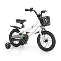 Redsmile 14 Inch Kids Bike for 3-5 Years Old, Kids Bike with Training Wheels and Basket, Toddler Bicycle with Hand Brake and Coaster Brake, Adjustable Seat for Boys Girls, Black and White