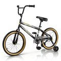 Redsmile 18 Inch Kids Bike with Training Wheels, Boys Bicycle, Ages 3-8, Black/Yellow