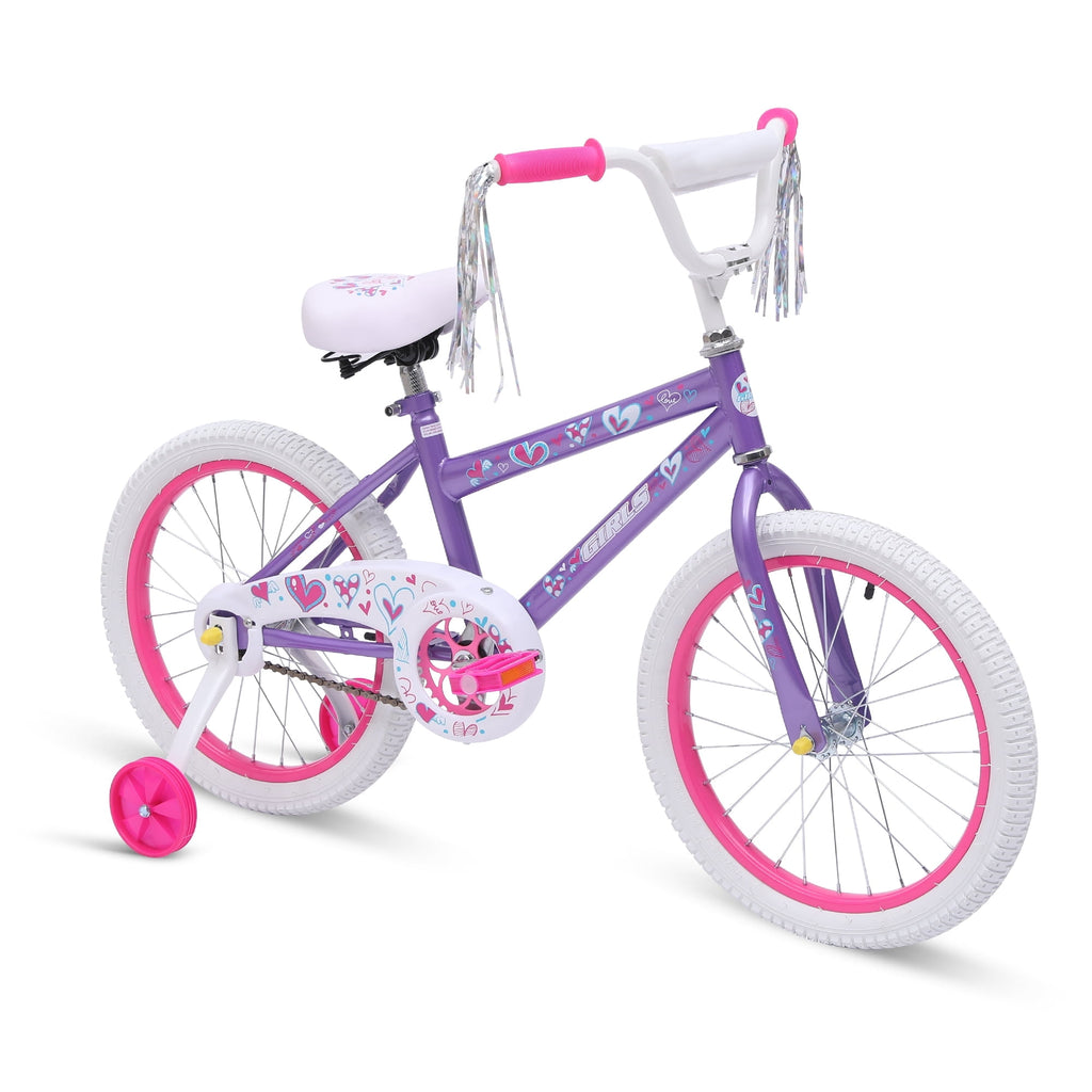 Redsmile 18 in. Kids Bike with Training Wheels, Bicycle for Girls and Boys Ages 3-8 Years, Purple
