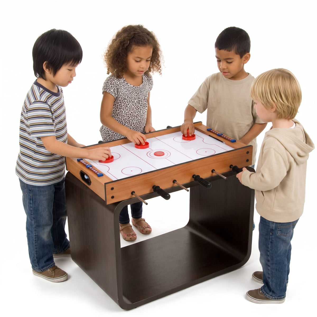 Redsmile 2-in-1 Indoor/Outdoor Air Hockey Foosball Game Table Fun Interactive Game Set for Kids Adults Family Game Room Party Indoor Play