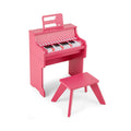 Redsmile 25-Key Kids Piano Keyboard with Wooden Cabinet and Music Stand for Kids and Toddlers Age 3 and Up to Start Learning, Pink