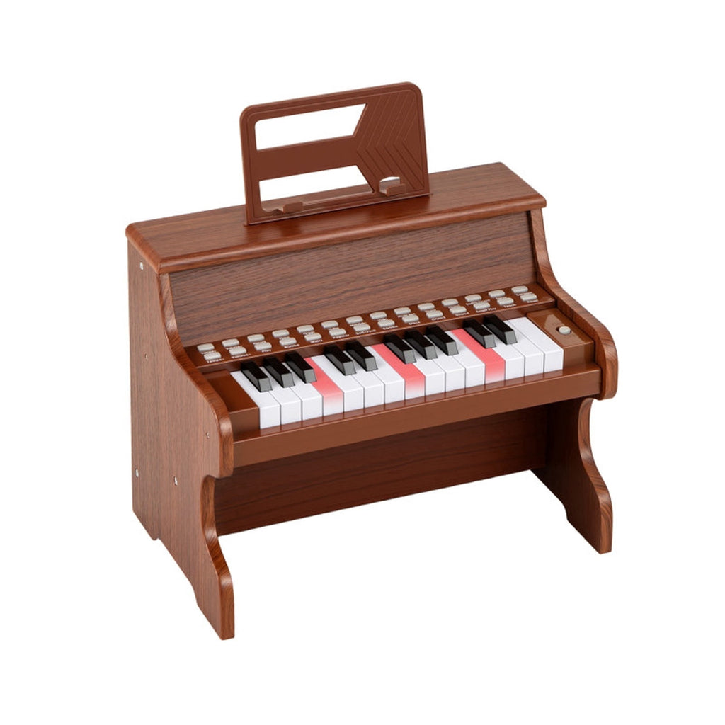 Redsmile 25-Key Kids Piano Keyboard with Adjustable Speed and Record Function for Kids Age 3 and Up to Learn Their First Songs, Brown