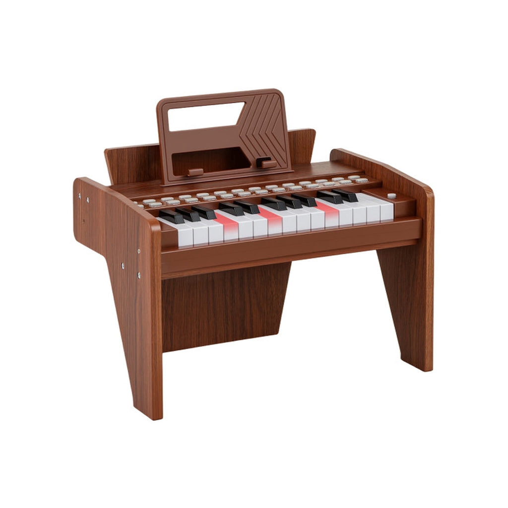 Redsmile 25 Key Kids Piano Keyboard with Record Playback and Adjustable Speed for Beginners Ages 3 and Up, Brown