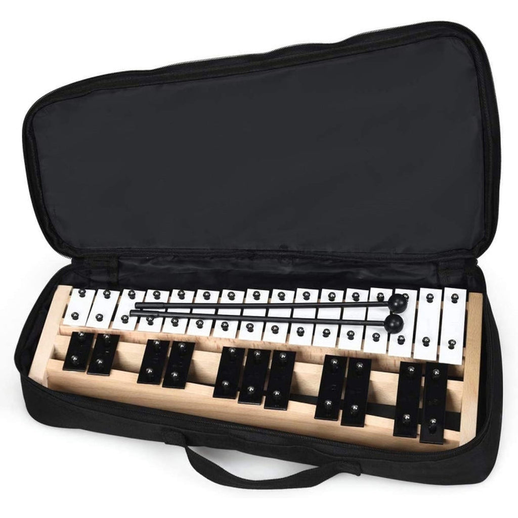 Redsmile 27 Note Glockenspiel Xylophone with 2 Rubber Mallets and Carrying Bag Wide Scale Musical Instrument for Kids and Beginners, Black and White