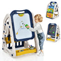 Redsmile 3-in-1 Kids Art Easel Double-Sided Tabletop Easel with Art Accessories, Art Easel for Kids, Standing Easel, Double Sided Easel for Toddlers Boys Girls, Christmas Birthday Gift, Blue