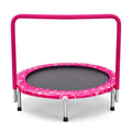 Redsmile 36 Inch Kids Trampoline Mini Rebounder with Full Covered Handrail, Pink