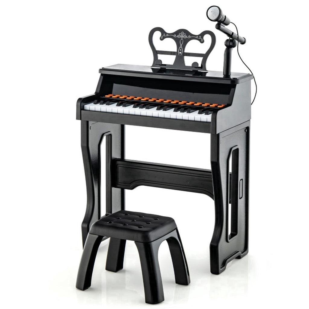 Redsmile 37-Key Kids Piano Keyboard with Microphone and Stool for Toddlers and Beginners Ages 3 and Up, Black