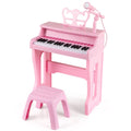 Redsmile 37-Key Kids Piano Keyboard with Microphone and Stool for Toddlers and Beginners Ages 3 and Up, Pink
