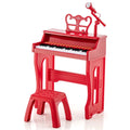Redsmile 37-Key Kids Piano Keyboard with Microphone and Stool for Toddlers and Beginners Ages 3 and Up, Red