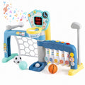 Redsmile 5-in-1 Toddler Sports Toy with Adjustable Basketball Hoop, Baby Sports Center with Soccer Golf Baseball Bowling for Baby Boys Girls 18 Months+, Lights Music, Multicolor