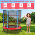 Redsmile 55 Inch Kids Recreational Trampoline Bouncing Jumping Mat with Enclosure Net - Navy Blue - Outdoor Recreation